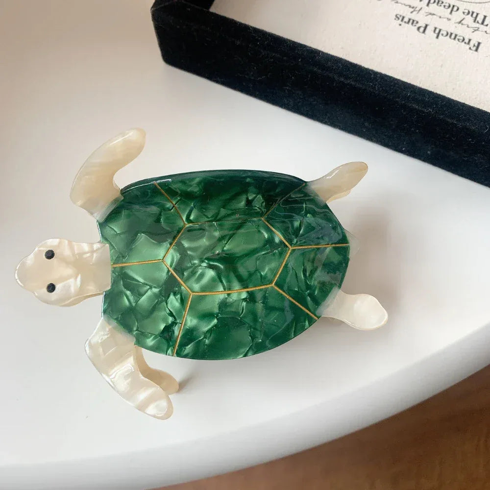 Sea Turtle Acetate Hair Claw Clip - View 12 | TEVQA