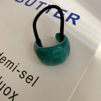 Marbled acrylic hair cuff ponytail holder - View 6 | TEVQA