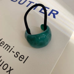 Acrylic Hair Cuff Ponytail Holder - 1.1 Inch Marbled Style