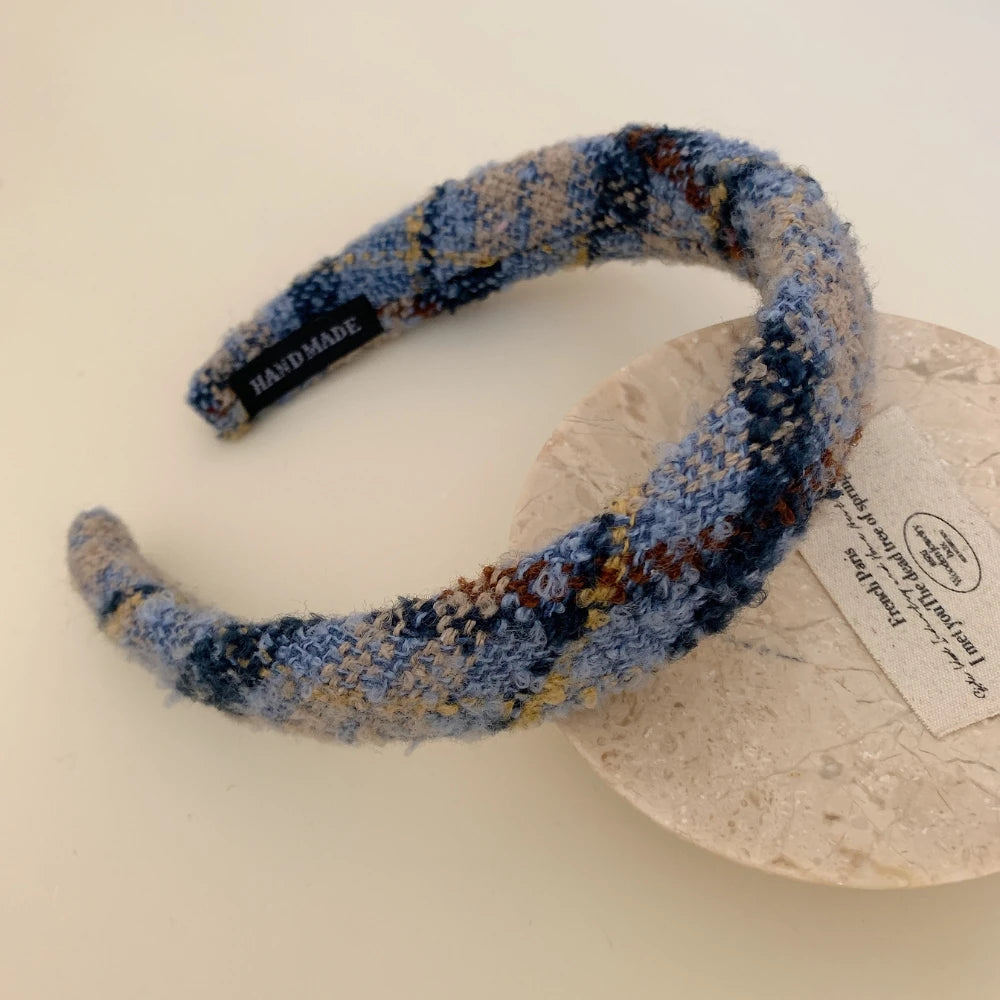 Cozy Bouclé Tweed Padded Headband - 1.2 Inch Autumn Style