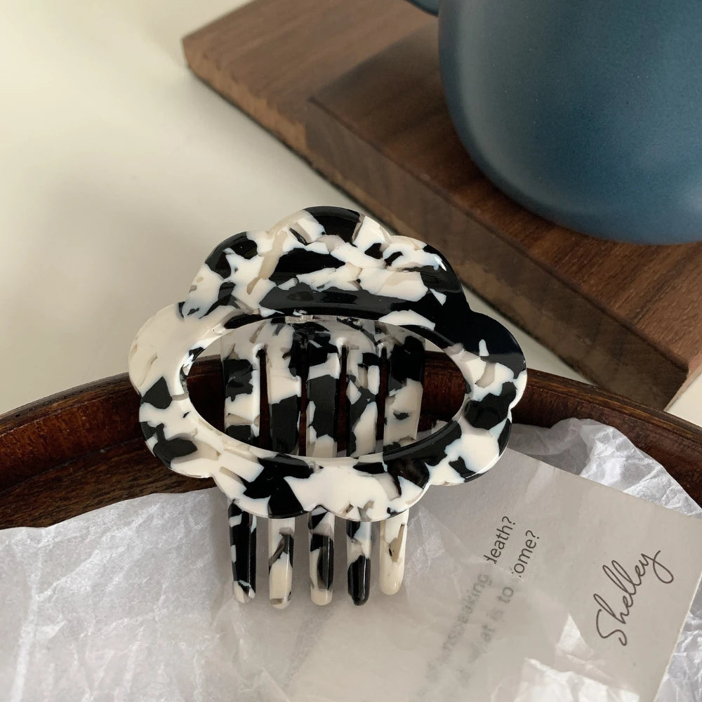 Acetate Scalloped Comb Clip - 2.5 Inch Half-Up Hair Clip