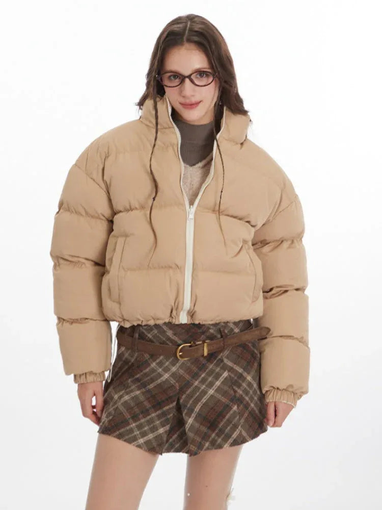 Reversible Camel Puffer & White Sherpa Jacket - View 6 | TEVQA