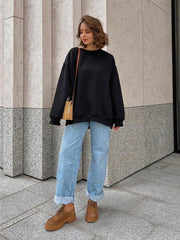 Ultimate Oversized Fleece Crew Neck Sweatshirt - TEVQA