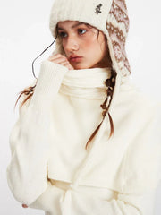 Winter Coquette Mock Two-Piece Capelet Sweater - TEVQA