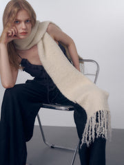 Korean Chic Bouclé Wool Blend Scarf