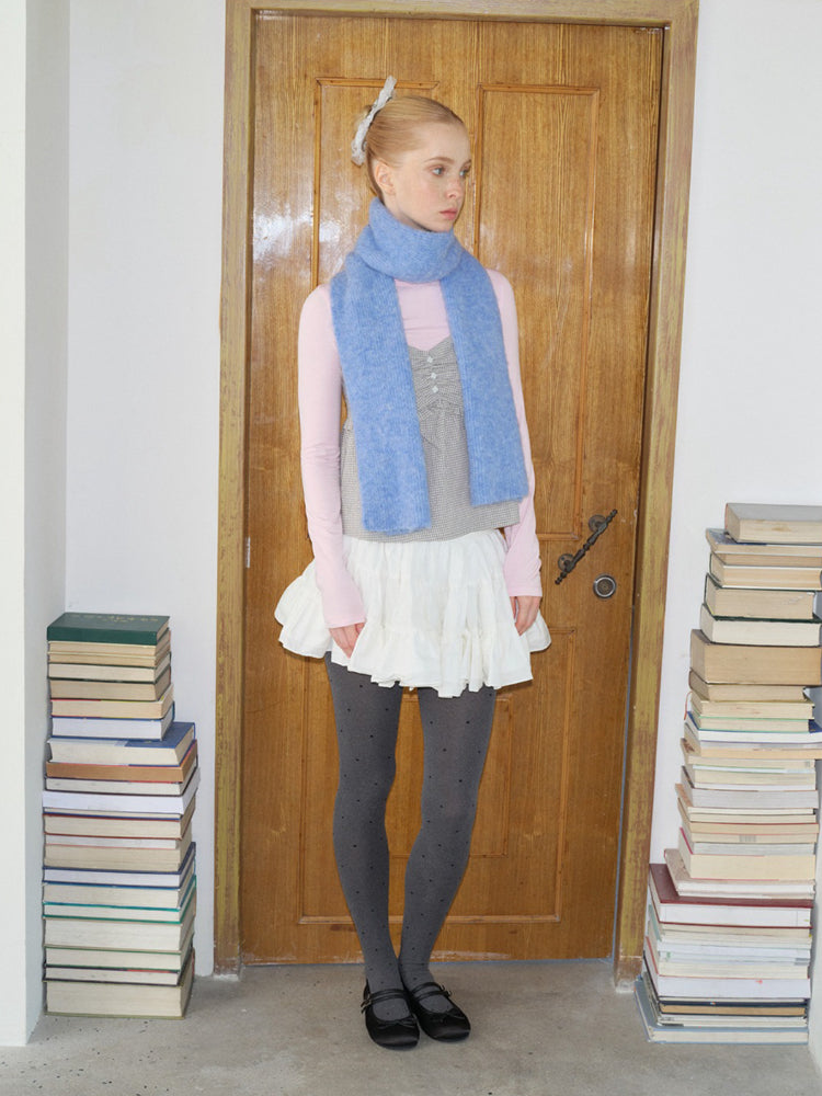 Soft Alpaca Wool Blend Brushed Knit Scarf