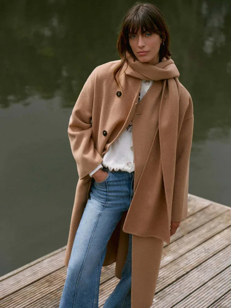 The Evelyn Wool-Blend Scarf Coat - TEVQA