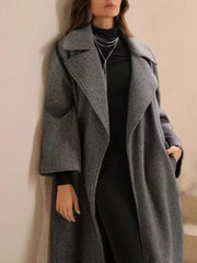 The Seraphina Minimalist Long Wool-Blend Coat - TEVQA