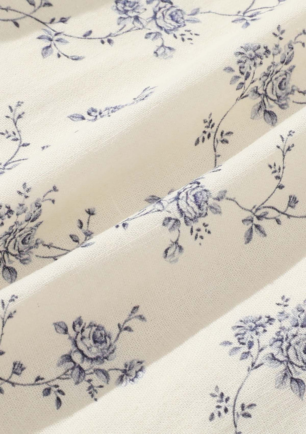 Floral print midi dress with puff sleeves and square neckline - View 9 | TEVQA