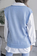 Classic beige cable knit sweater vest - View 10 | TEVQA