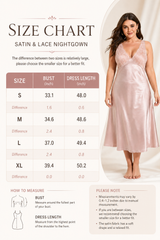 Elegant satin nightgown with lace trim - View 8 | TEVQA