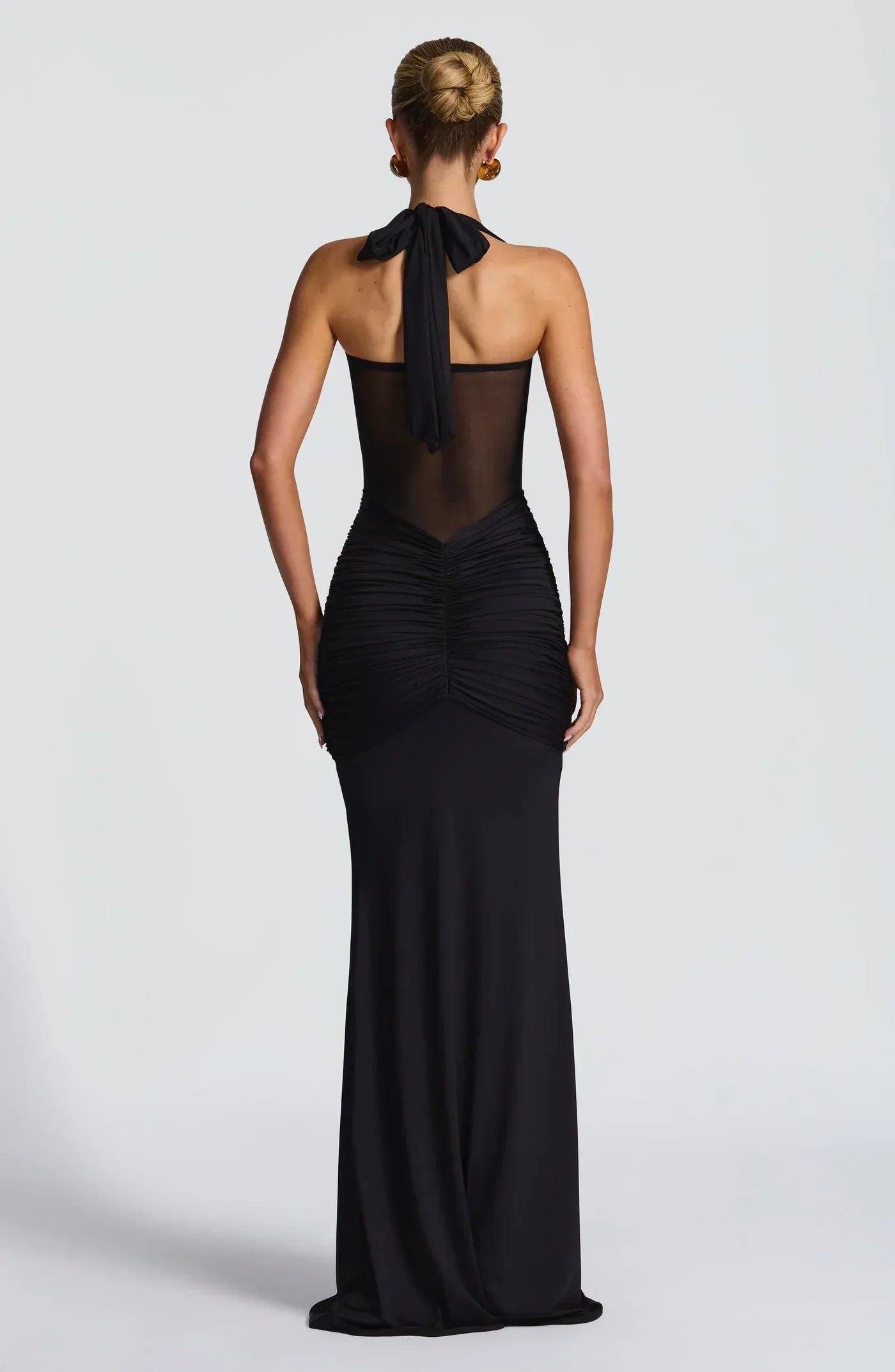 Ruched halter neck maxi dress - View 6 | TEVQA
