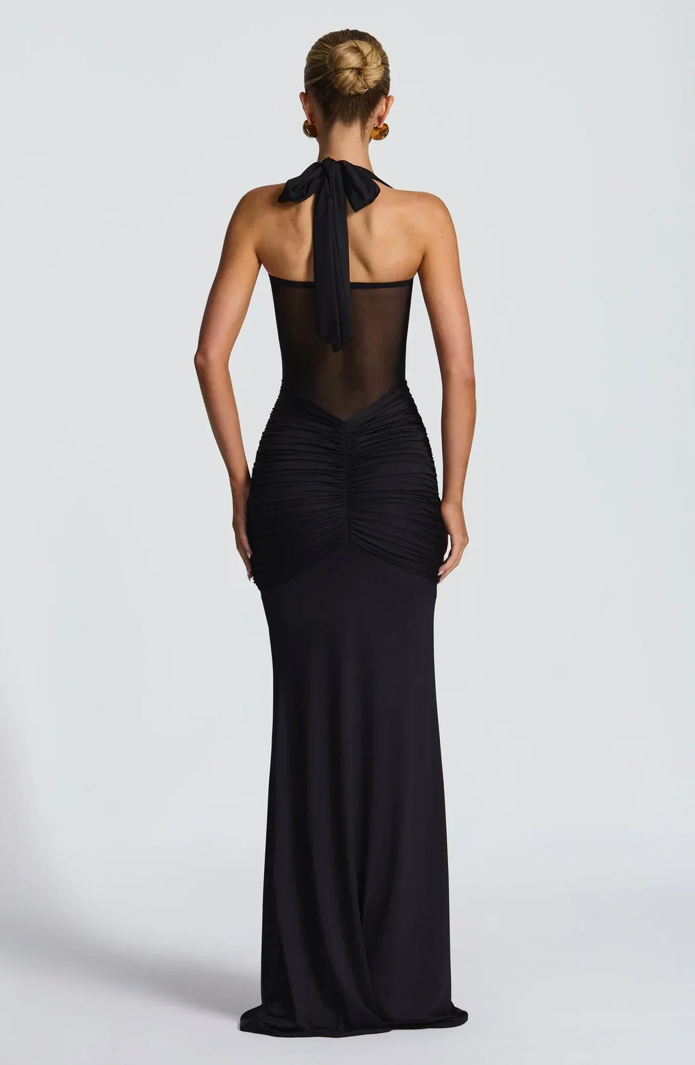 Ruched halter neck maxi dress - View 6 | TEVQA
