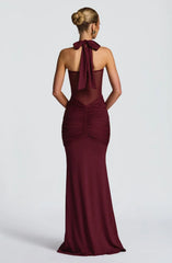 Ruched halter neck maxi dress - View 9 | TEVQA