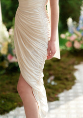 Midi dress with rosette detail - View 9 | TEVQA