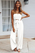 Strapless wide leg jumpsuit - View 10 | TEVQA