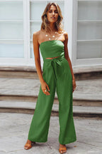 Strapless wide leg jumpsuit - View 7 | TEVQA