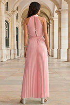 Elegant Halter Neck Wide Leg Jumpsuit - View 9 | TEVQA