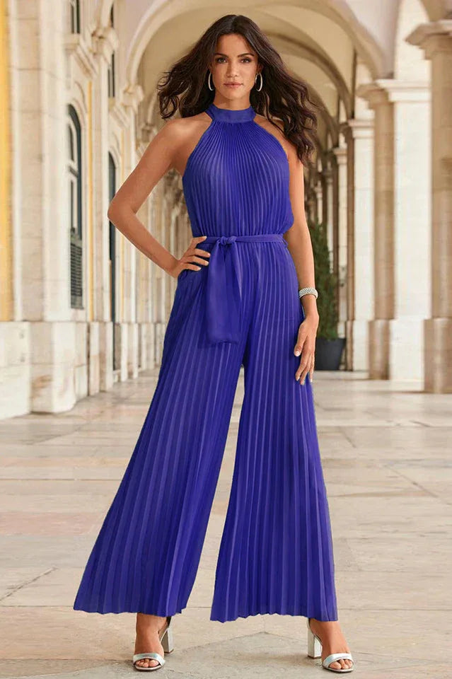 Elegant Halter Neck Wide Leg Jumpsuit - View 16 | TEVQA