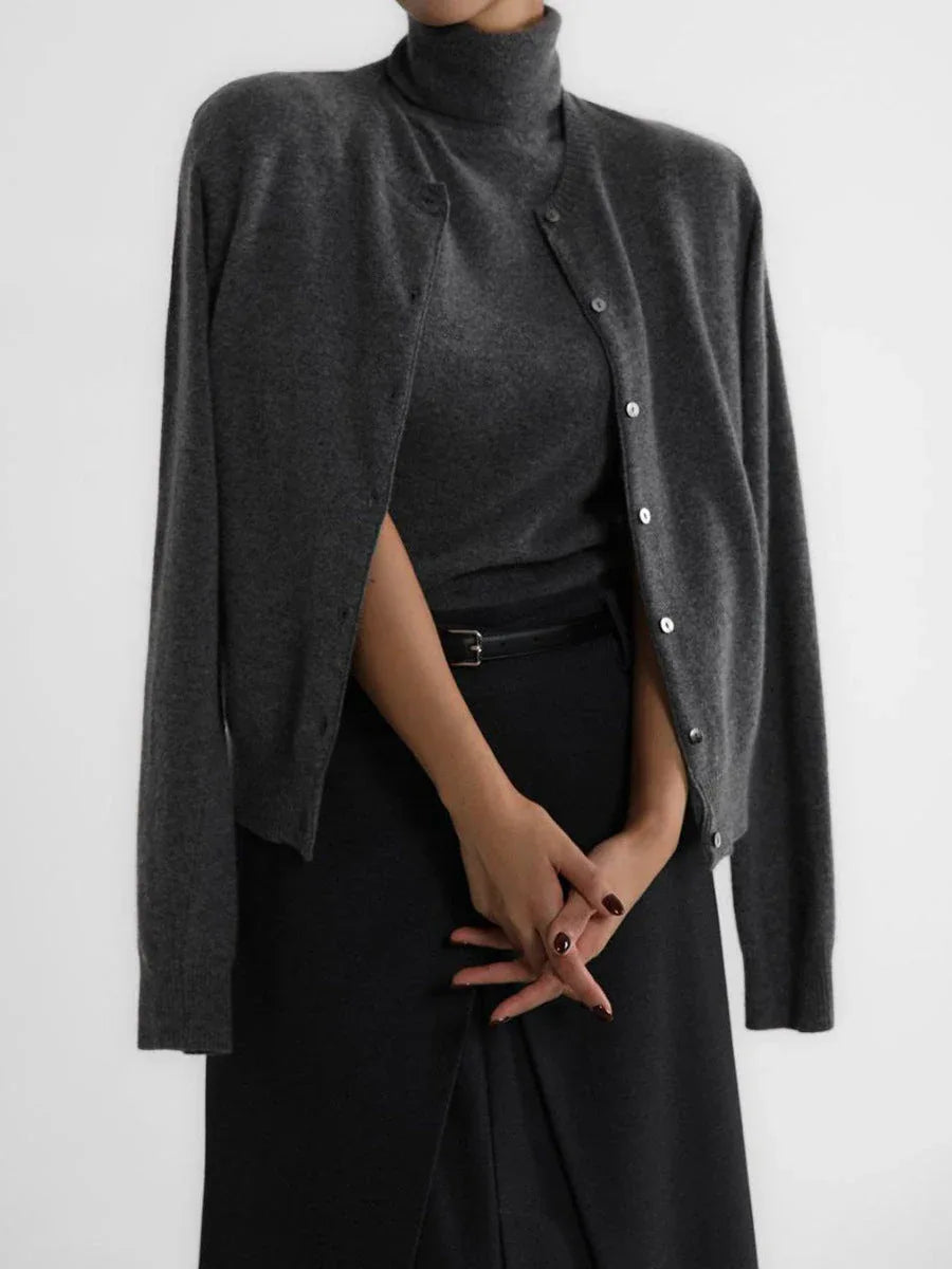 Classic knit vest and button cardigan ensemble - View 18 | TEVQA
