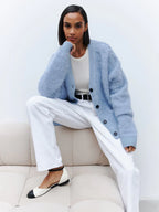 Cloud Soft Faux Mink Cardigan - View 12 | TEVQA