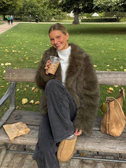 Luxe Dark Olive Plush Faux Fur Jacket - TEVQA