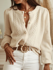 Vintage Pointelle Knit Cardigan