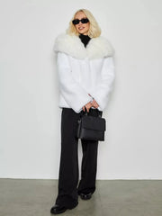 Snow Angel White Faux Mink Hooded Coat - TEVQA