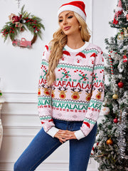 Falala Festive Pink Knit Sweater