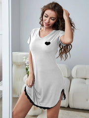 Coquette Navy Heart Print Sleep Dress