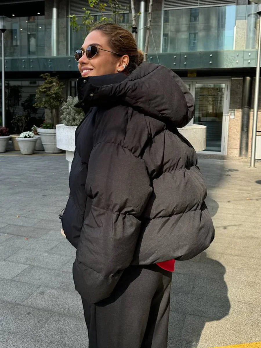 Short hooded puffer jacket - View 10 | TEVQA