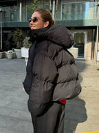 Short hooded puffer jacket - View 10 | TEVQA