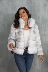 Arctic Luxe White Faux Fox Fur Jacket - TEVQA