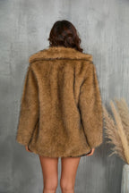 Gradient Faux Fur Coat - View 10 | TEVQA
