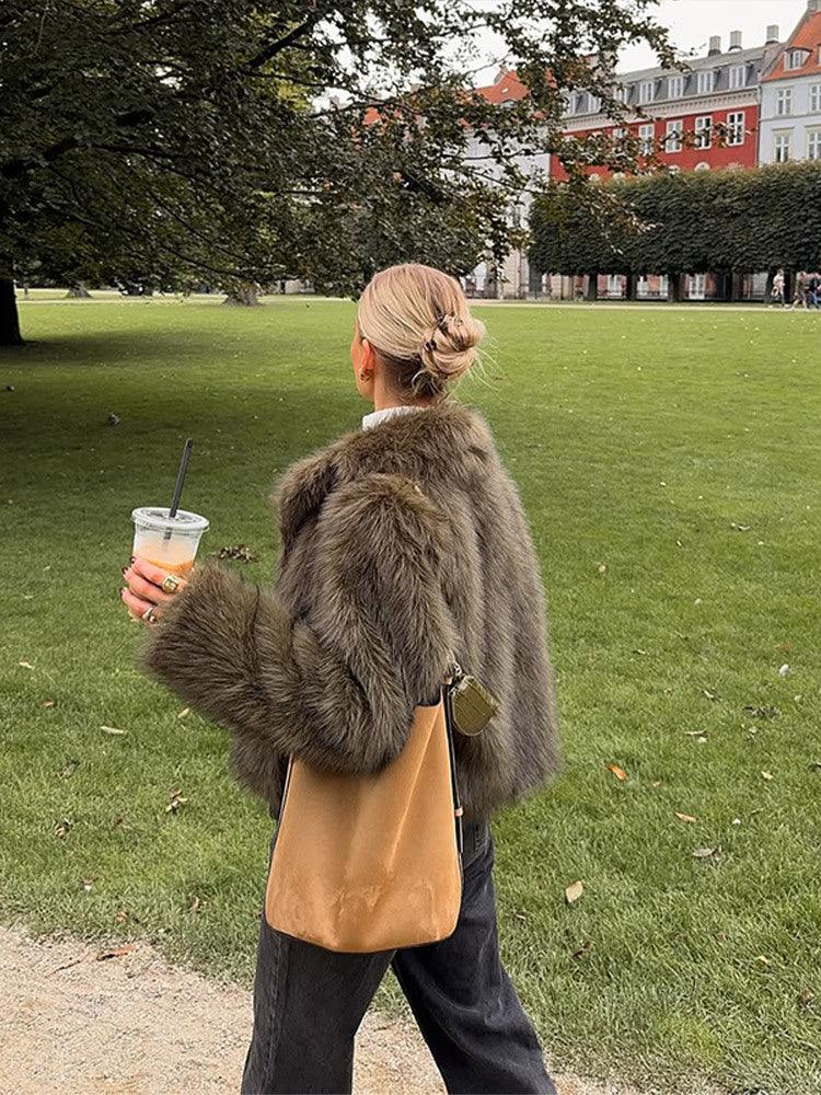 Luxe Dark Olive Plush Faux Fur Jacket - TEVQA