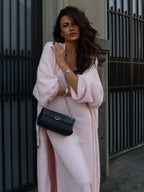 Luxe Faux Mink Maxi Cardigan - View 6 | TEVQA