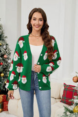 Coquette Pink Santa Button-Down Cardigan
