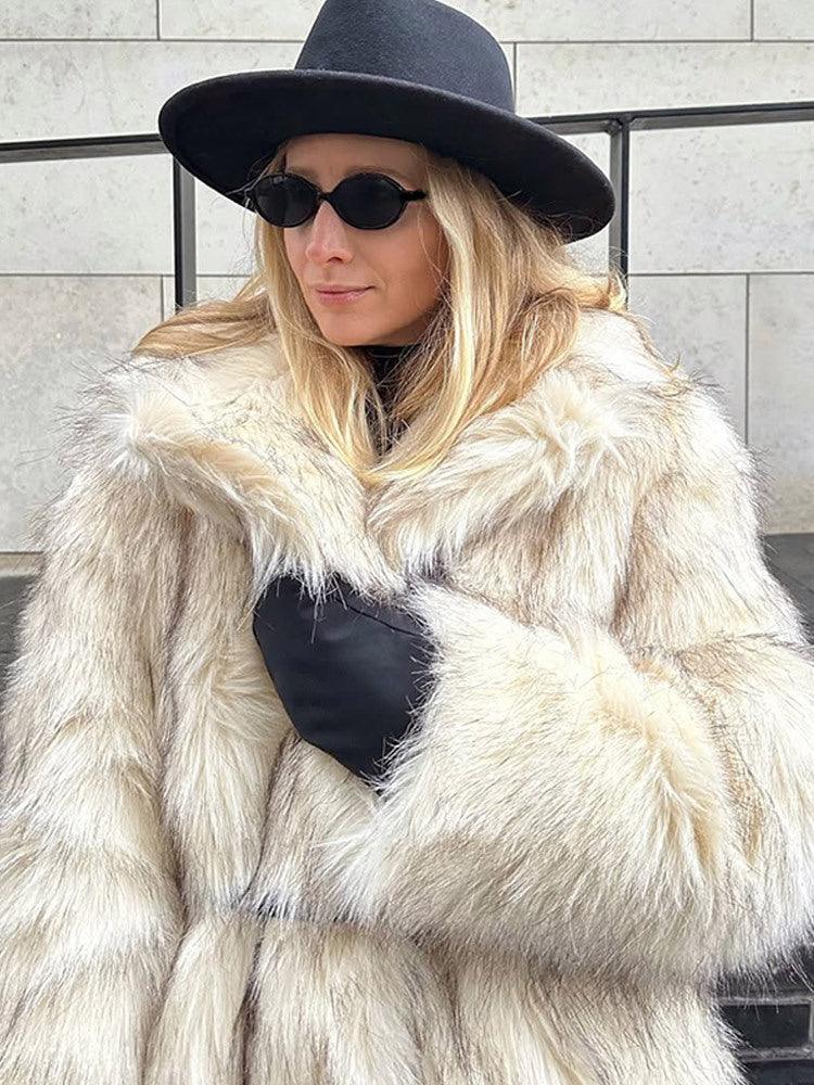Faux Fur Jacket Cream Tipped Secondary image