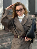 Heritage Houndstooth Wool Blend Coat - View 7 | TEVQA