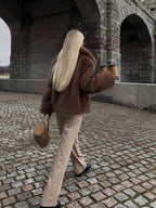 Faux Fur Lapel Jacket - View 9 | TEVQA