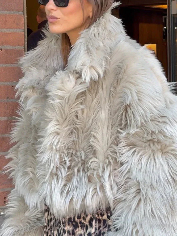 Shaggy Faux Fur Cropped Jacket Secondary image