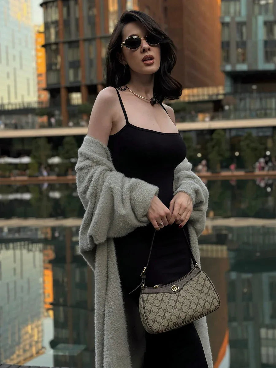 Luxe Faux Mink Maxi Cardigan - View 10 | TEVQA
