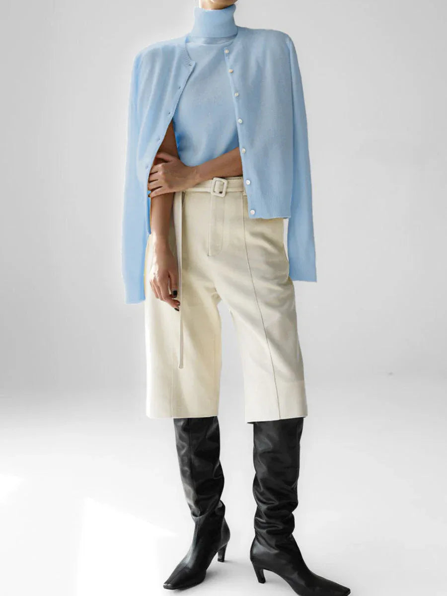 Classic knit vest and button cardigan ensemble - View 28 | TEVQA
