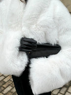 Plush Faux Fur Crop Jacket - View 10 | TEVQA