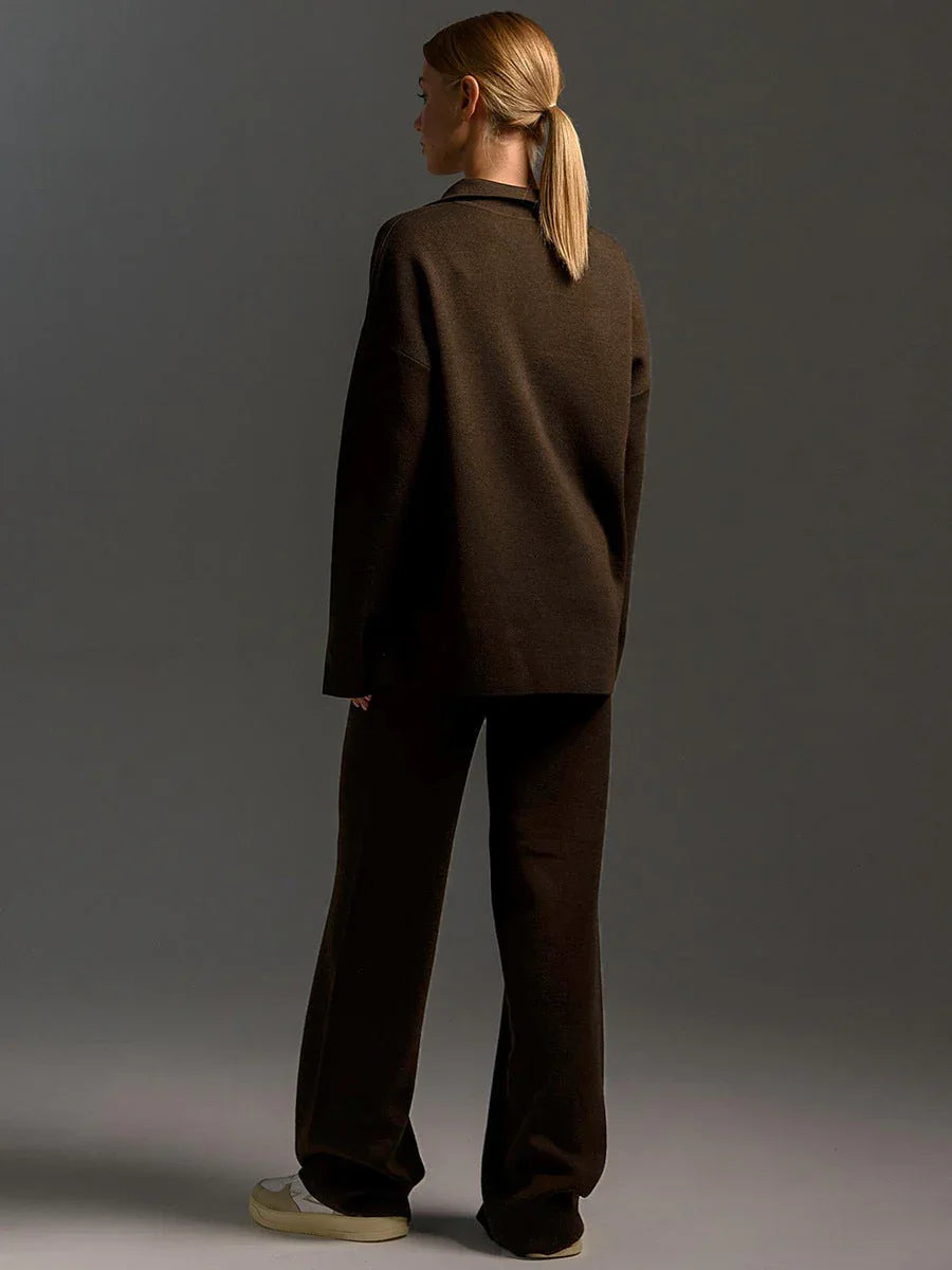 The Eleanor Polo Collar Knit Two-Piece Set - TEVQA