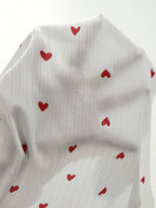 Ribbed pajama set with heart print - View 7 | TEVQA