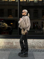 Shaggy faux fur cropped jacket - View 10 | TEVQA