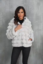 Raven Luxe Hooded Faux Fur Jacket - View 13 | TEVQA
