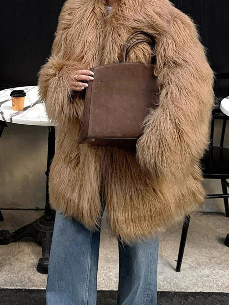 Shaggy Faux Fur Coat Secondary image