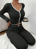 Ribbed knit pajama set - View 28 | TEVQA